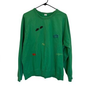 Clare V. Green Embroidered Sweatshirt Size 2XL